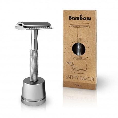 Rasoio di sicurezza plastic free con base per riporlo