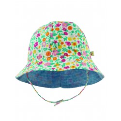 Cappello reversibile Flowers Frugi in cotone biologico - ultima taglia 6-12 mesi!