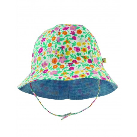 Cappello reversibile Flowers Frugi in cotone biologico - ultima taglia 6-12 mesi!