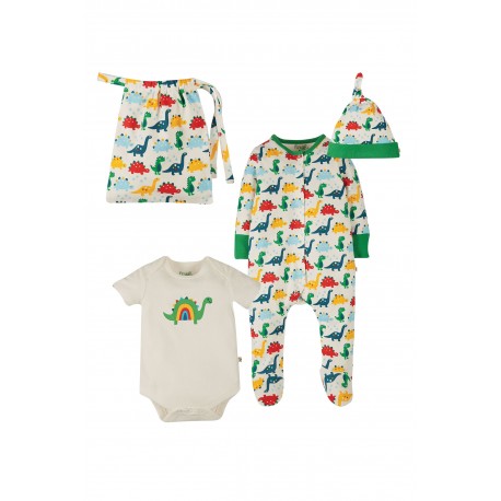 Set regalo nascita Dinosauri - tutina body e cappellino