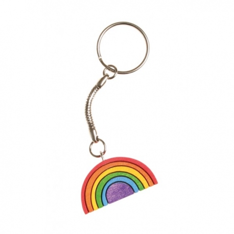 Portachiavi arcobaleno in legno