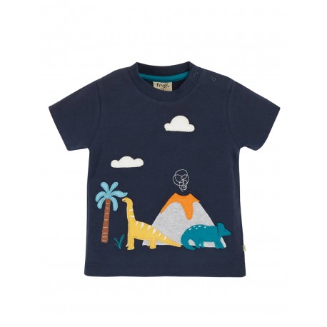 T-shirt maglietta maniche corte Indigo Dinos applique