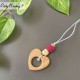Collana babywearing e allattamento con cuore in legno - Amaranto