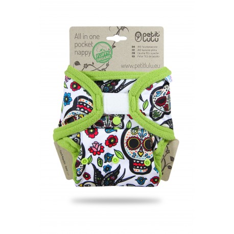 Pannolino lavabil Pocket/AIO Petit Lulu cotone biologico - diverse fantasie - velcro
