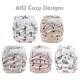 Pannolino AIO Tutto in uno bambù Cozy chiusura velcro - taglia unica