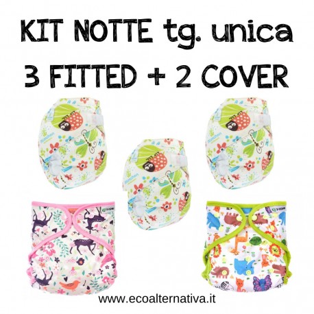 Kit notte pannolini lavabili - foresta e zoo