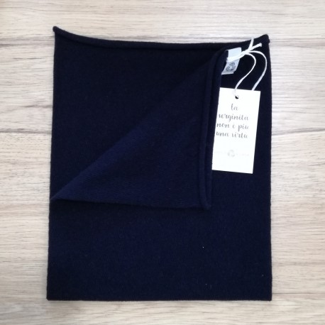 Scaldacollo Ganzo 3 in 1 in cashmere rigenerato - Blu scuro