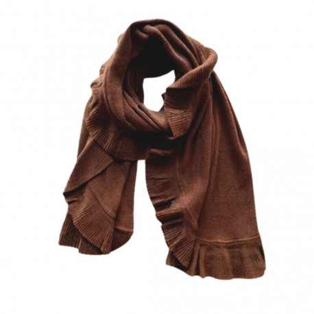 Stola Novella in cashmere rigenerato - marrone