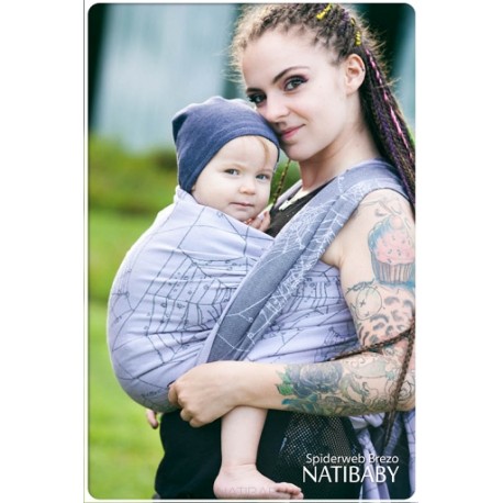 Fascia ad anelli Natibaby Spiderweb Brezo tg. L