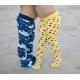 Calzamaglia unisex in cotone BIO con suola antiscivolo - fantasia Lemon Lightenning