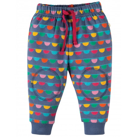 Pantaloni con toppe fantasia bandierine in cotone bio Frugi