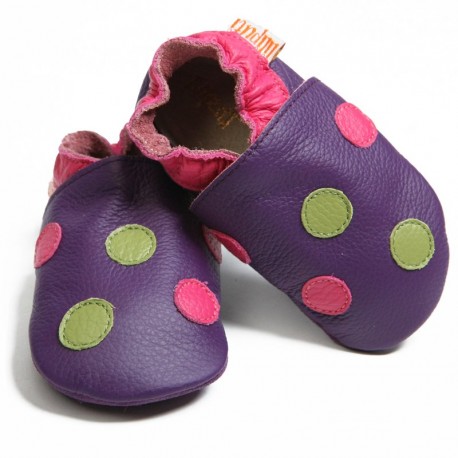 Scarpine morbide - babbucce - fantasia Polka Dots Purple