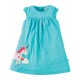Vestitino Little Lola- Turquoise spot Unicorn - Frugi