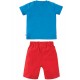 Completo pantaloncini maglietta Porthleven - Sail blue Hippo - Frugi
