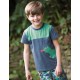 Maglietta Crantock Colour Block - Soft navy Dino - Frugi