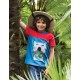 Maglietta Crantock Colour Block - Sail blue Koala - Frugi