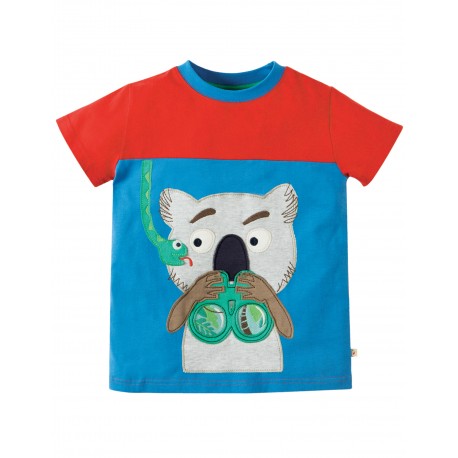 Maglietta Crantock Colour Block - Sail blue Koala - Frugi