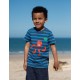 Maglietta Ollie Applique - Soft navy stripe Octopus - Frugi