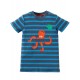 Maglietta Ollie Applique - Soft navy stripe Octopus - Frugi