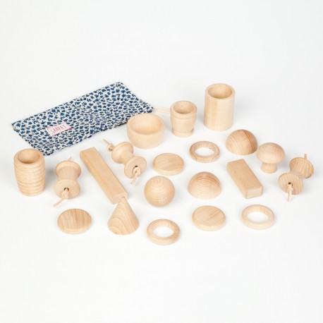 Cestino dei tesori - 20 pezzi - Grapat - gioco in legno