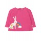 Maglia manica lunga Applique Leprotto flamingo in cotone biologico