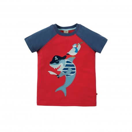 Maglietta Rafe Raglan tomato shark in cotone biologico