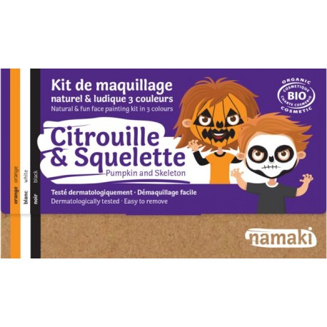 Kit Trucco bio per bambini- 3 colori - Zucca e scheletro