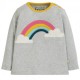 Maglietta maniche lunghe bottoni con applique arcobaleno in cotone bio Frugi