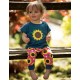 Maglietta Myla Slub - Steely Blue Flower in cotone biologico GOTS