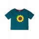 Maglietta Myla Slub - Steely Blue Flower in cotone biologico GOTS