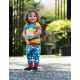 T-shirt Bobster applique - Rainbow Multistripe Sun - cotone bio Frugi