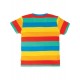 T-shirt Bobster applique - Rainbow Multistripe Sun - cotone bio Frugi