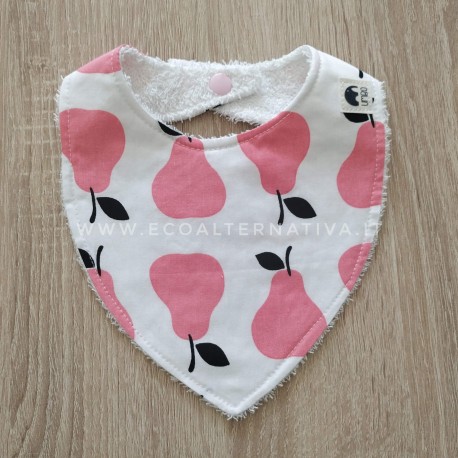 Bavaglino bandana in cotone fatto a mano - stelle rosa - Umbo handmade with love